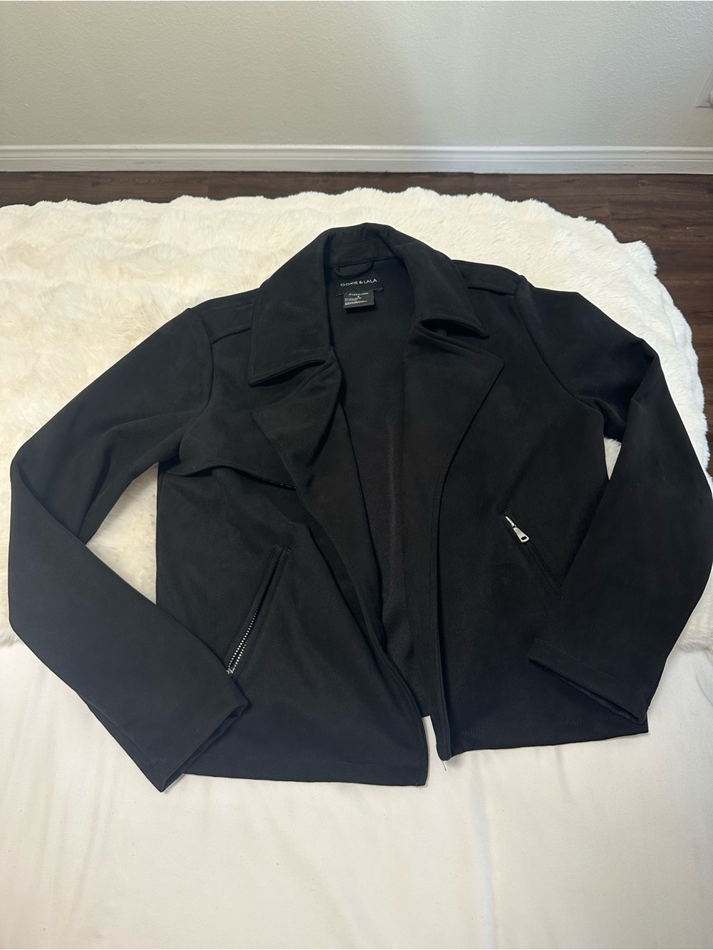 Black Women’s Moto-Style Blazer Jacket